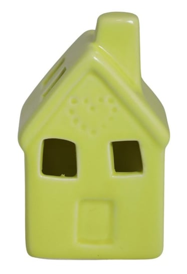 Ewax, Duży ceramiczny domek LED 232217-10, żółty, 6x5,5x10 cm Ewax
