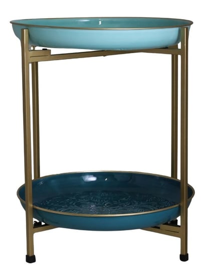 Ewax, Duży metalowy stolik z tacą 10933A, 41x41x51 cm Ewax