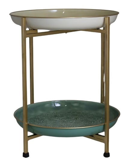 Ewax, Duży metalowy stolik z tacą 10933B, 41x41x51 cm Ewax