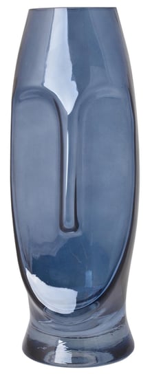 Ewax, Duży wazon szklany Twarz, granatowy, 11x11x30 cm Ewax