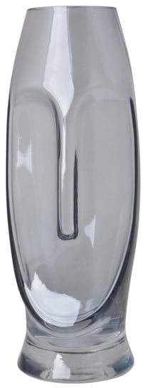 Ewax, Duży wazon szklany Twarz, szary, 11x11x30 cm Ewax