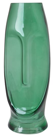 Ewax, Duży wazon szklany Twarz, zielony, 11x11x30 cm Ewax