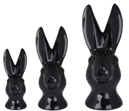 Ewax, Figurka głowa królika, czarna, 11x13,5x32 cm Ewax
