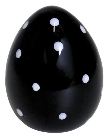 Ewax, Jajko ceramiczne, 15510-8, czarne w białe kropki, 7x7x8,5 cm Ewax