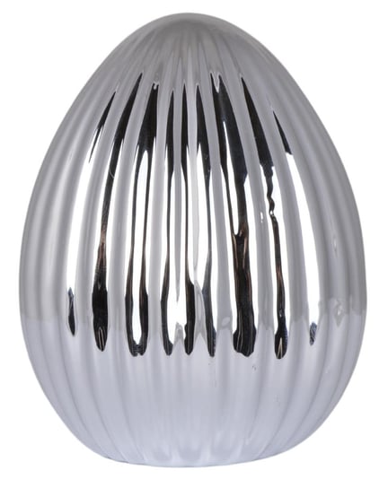 Ewax, Jajko ceramiczne, 16527-17, srebrne, 13x13x18 cm Ewax