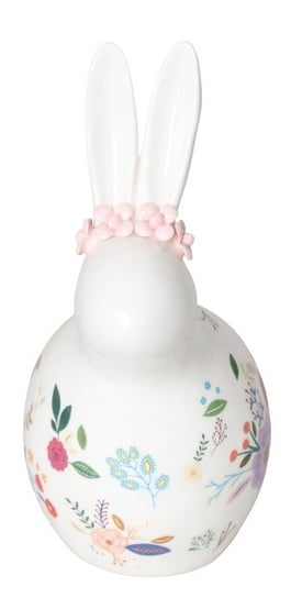 Ewax, Królik ceramiczny, en17084-1, biały w kwiatki 11,7x18,2x24,7 cm Ewax