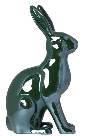 Ewax, Królik ceramiczny, zielony, 47x28x17 cm Ewax