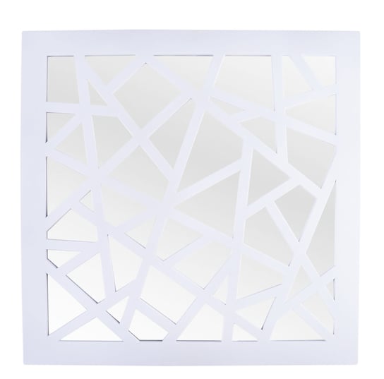 Ewax, Lustro kwadratowe w białe wzory, 39x2x39 cm Ewax