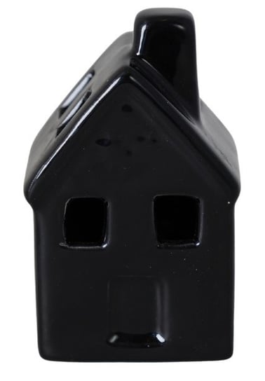 Ewax, Mały ceramiczny domek LED, czarny, 5x5x8 cm Ewax