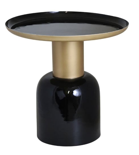 Ewax, Mały metalowy stolik 10399B, czarno-złoty, 41x41x46 cm Ewax