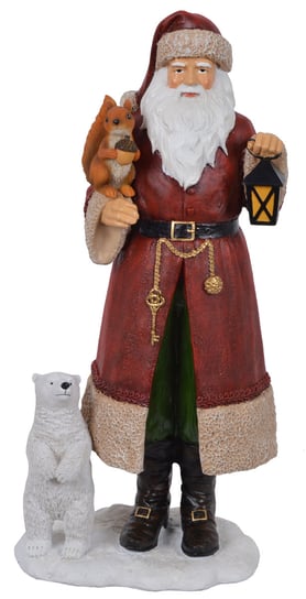 EWAX, Mikołaj z wiewiórką na ramieniu, duży, 14.8x11x31.5 cm Ewax