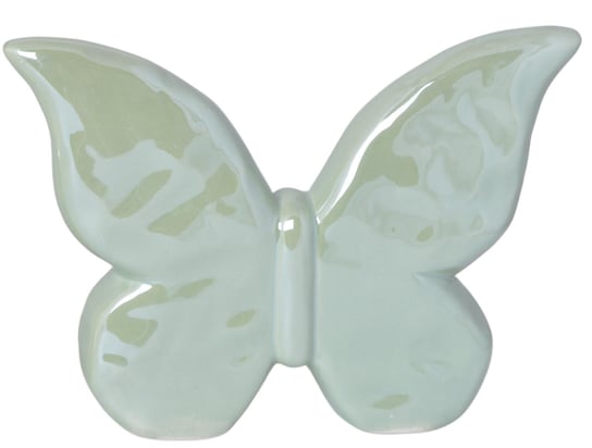 Ewax, Motyl Ceramiczny, perłowy, zielony, 19,5x4x14,5x4x14,5 cm Ewax