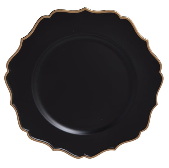EWAX, Podtalerz czarny matowy ze złotym brzegiem 32,5x32,5x2 cm Ewax