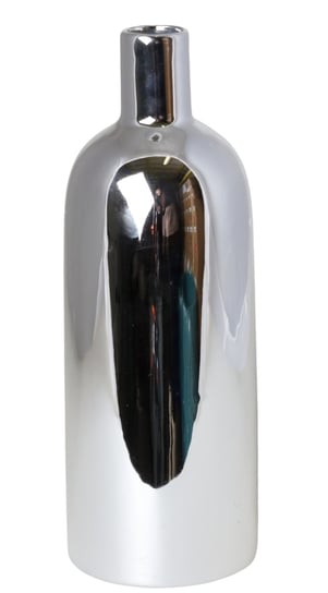 Ewax, Wazon ceramiczny 221601-22, srebrny, 8x8x23 cm Ewax