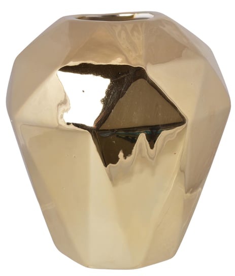 Ewax, Wazon ceramiczny Geometryczny 211405, złoty, 13x13x16 cm Ewax