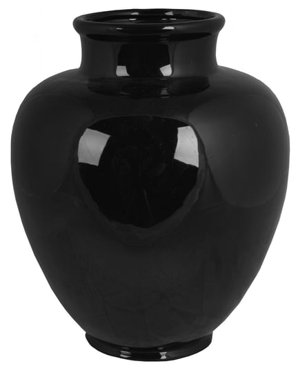 Ewax, Wazon ceramiczny niski 16386-21, czarny, 18x18x24 cm Ewax