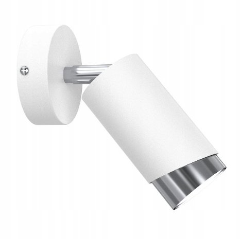 EWILIGHT Kinkiet regulowany lampa ścienna tuba eye GU10 biały/srebrny EWILIGHT