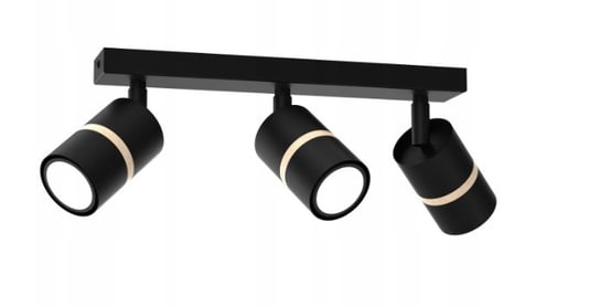 EWILIGHT Lampa sufitowa wisząca 3-punkty listwa TUBE 3xGU10 czarny/drewno EWILIGHT