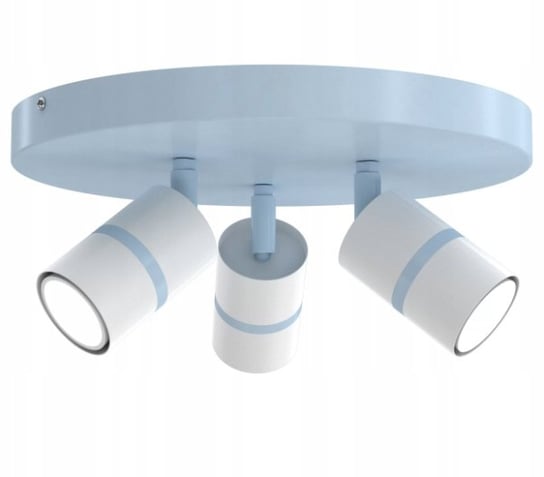 EWILIGHT Lampa sufitowa wisząca okrągła 3punkty TUBE kids 3xGU10 biały/nieb EWILIGHT