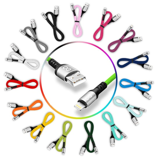 EXC Kabel USB - Lightning BRAID 1.2M COLOR MIX. EXC