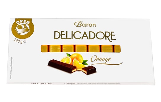 Excellent Baron Delicadore Czekoladki Batoniki z nadzieniem pomarańczowym 200g Inna marka