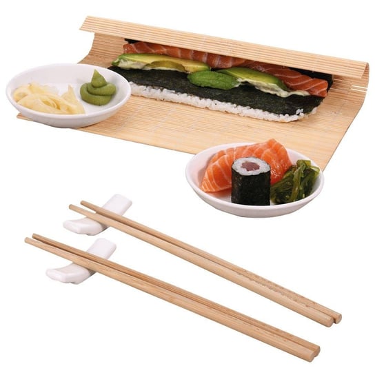 Excellent Houseware Zestaw do serwowania sushi przekąsek przystawek biały 7 elementów EH Excellent Houseware