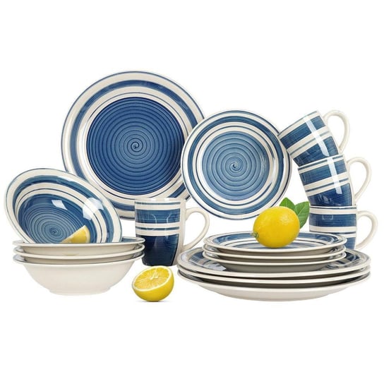 Excellent Houseware Zestaw Serwis Obiadowy Ceramiczny Niebieski Dla 4 Osób 16 El. EH Excellent Houseware