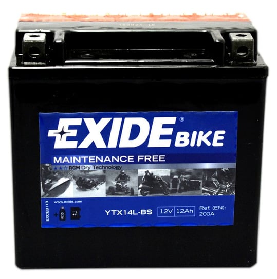 Exide Bike Etx14L-Bs 12Ah 200A Ytx14L Agm Akumulator Motocyklowy Exide