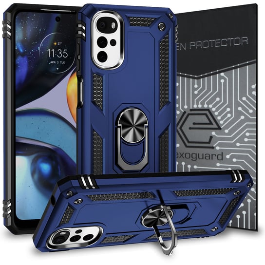 Exoguard Armor + Szkło - Motorola Moto G22 - Pancerne Case Obudowa Futerał Ring EXOGUARD