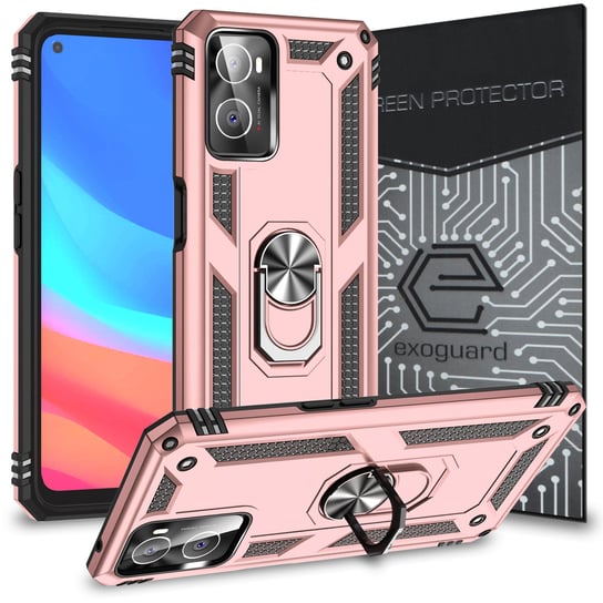 Exoguard Armor + Szkło - Oppo A96 (4G) / Realme 9I - Pancerne Case Obudowa Futerał Ring EXOGUARD