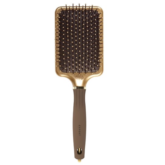 Expert Care Rectangular prostokątna szczotka z nylonowym włosiem Gold&Brown L Olivia Garden