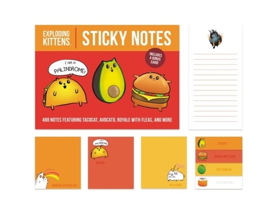 Exploding Kittens Sticky Notes: 488 Notes Featuring Tacocat, Avocato, Royale with Fleas, and More Opracowanie zbiorowe
