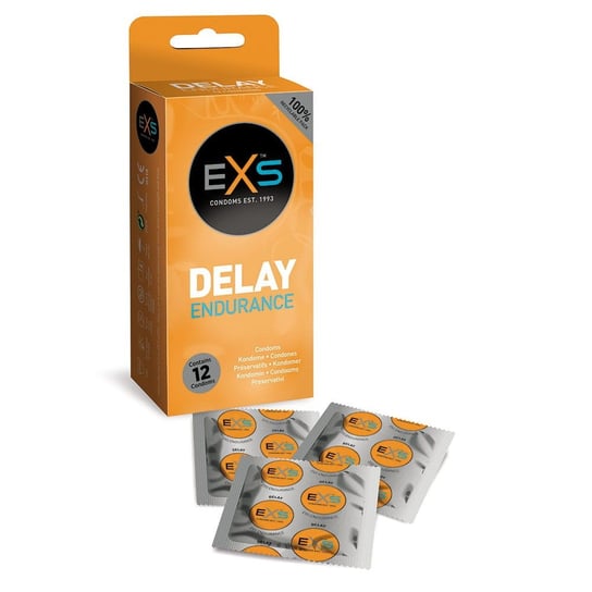 EXS, Delay Endurance Condoms, Prezerwatywy opóźniające wytrysk, 12 szt. EXS