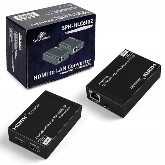 Extender Konwerter HDMI na LAN Spacetronik SPH-HLC6IR2 po Skrętce CAT5/6/7 Spacetronik