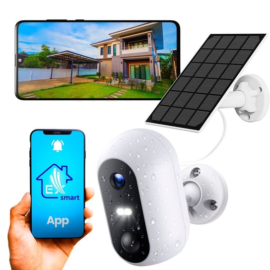 Extralink Smart Life SolarEye | Kamera zewnętrzna z panelem solarnym | bezprzewodowa, Full HD 1080p, Wi-Fi, akumulator 5200mAh, IP54 Extralink