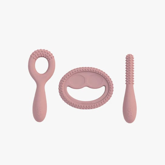 Ezpz, Zestaw silikonowych gryzaków sensomotorycznych Oral Development Tools, Różowy, 3 szt. EZPZ