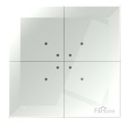 F&F, Przycisk szklany biały Radiowy, 4-kanałowy przycisk dotykowy z funkcją zbliżeniową 24V FW-GS-24-W 24 V F&F