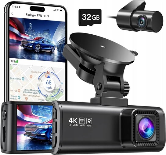F7N PLUS REDTIGER Samochodowa kamera na deskę rozdzielczą 4K F7NP z GPS Inna marka