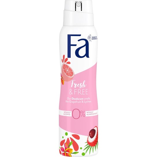 Fa, Fresh & Free, dezodorant w spray'u Grapefruit & Lychee, 150 ml Fa