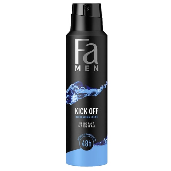 Fa, Men Kick Off 48h Dezodorant w sprayu o odświeżającym zapachu, 150ml Fa