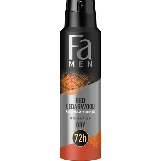 Fa, Men Red Cedarwood, Antyperspirant w sprayu o zapachu nut drzewnych czerwonego cedru, 150 ml Fa