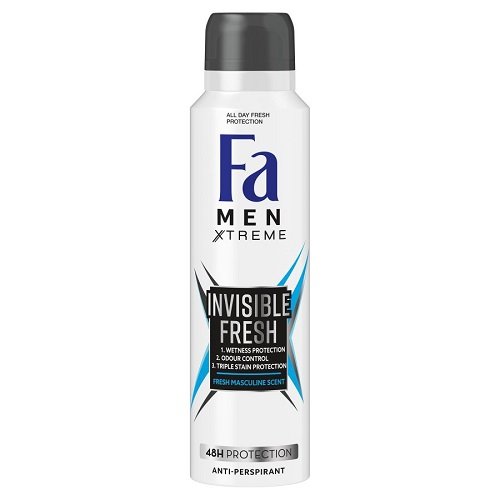 Fa, Men Xtreme, dezodorant w spray'u Invisible Fresh, 150 ml Fa