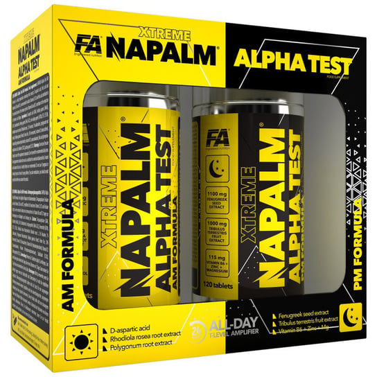FA Xtreme Napalm Alpha Test AM PM Formula 2x120tabs Fitness Authority
