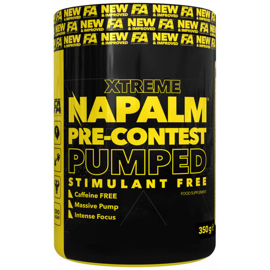 FA Xtreme Napalm Pre-Contest Pumped Stimulant Free 350g Mango Lemon Fitness Authority