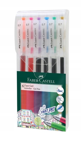 Faber-Castell Długopis Żelowe Szybkoschnące 6 Kol Faber-Castell