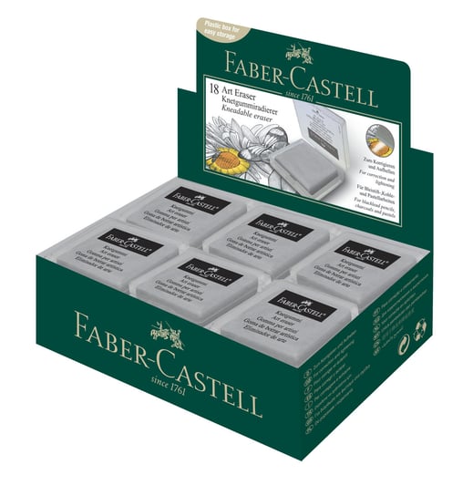 Faber-Castell, gumka artystyczna, chlebowa, szara w etui Faber-Castell