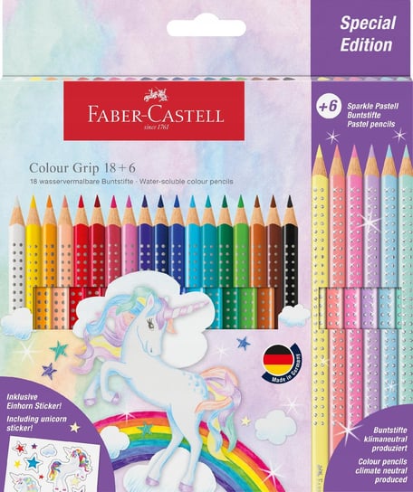 FABER-CASTELL Kredki Grip Sparkle Unicorn 18+6 Faber-Castell