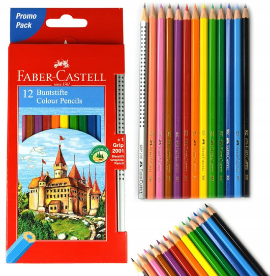 Faber-Castell Kredki Ołówkowe 12 Kol + Ołówek Grip Faber-Castell