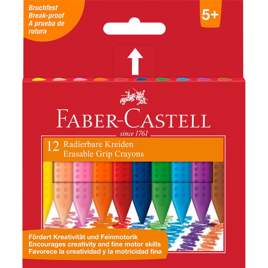 Faber-Castell, Kredki świecowe, trójkątne, Grip, 12 kolorów Faber-Castell