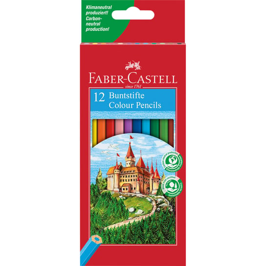 Faber-Castell, Kredki w drewnianej oprawie z temperówką, 12 kolorów Faber-Castell